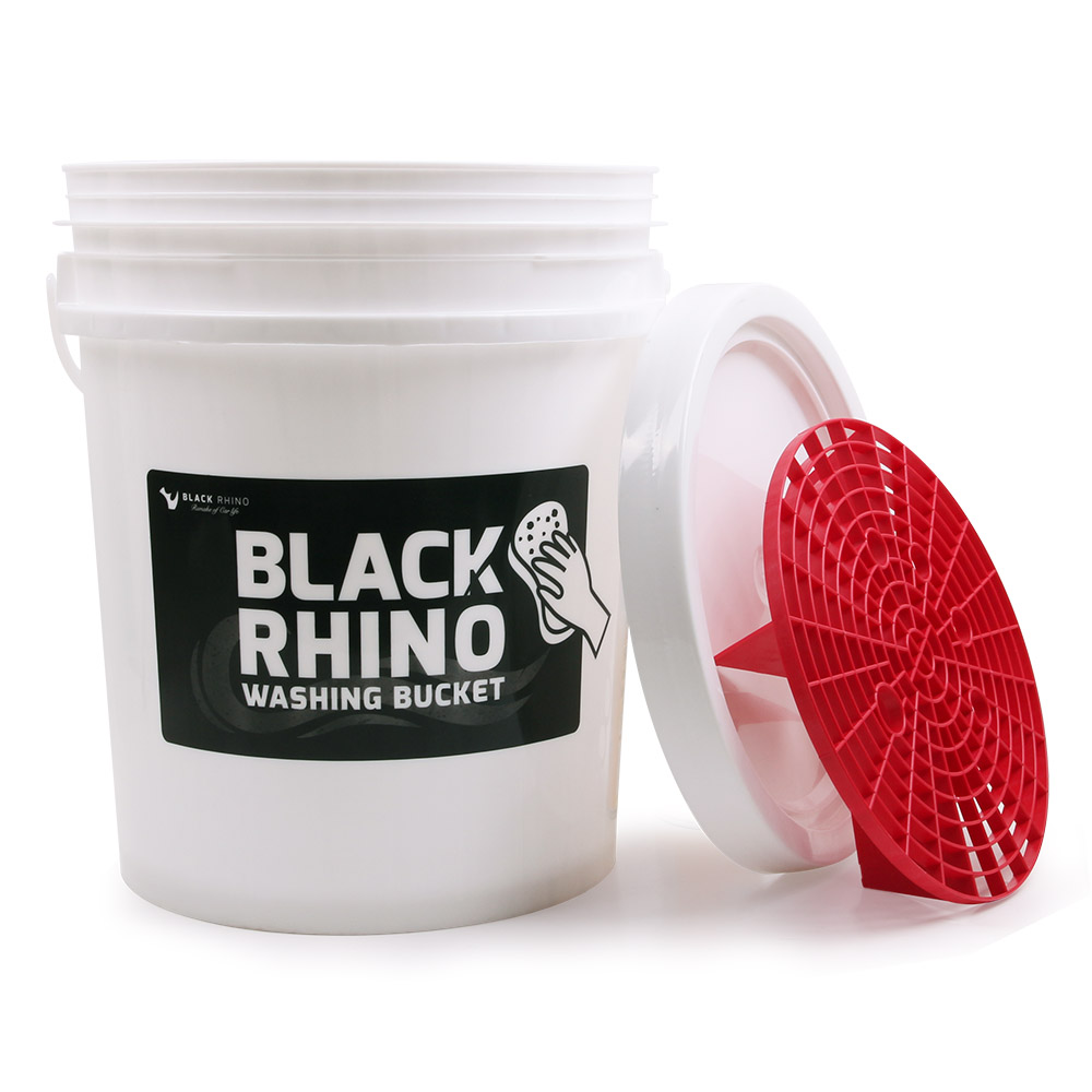 블랙라이노 세차버킷 20리터+뚜껑+그릿가드 세트