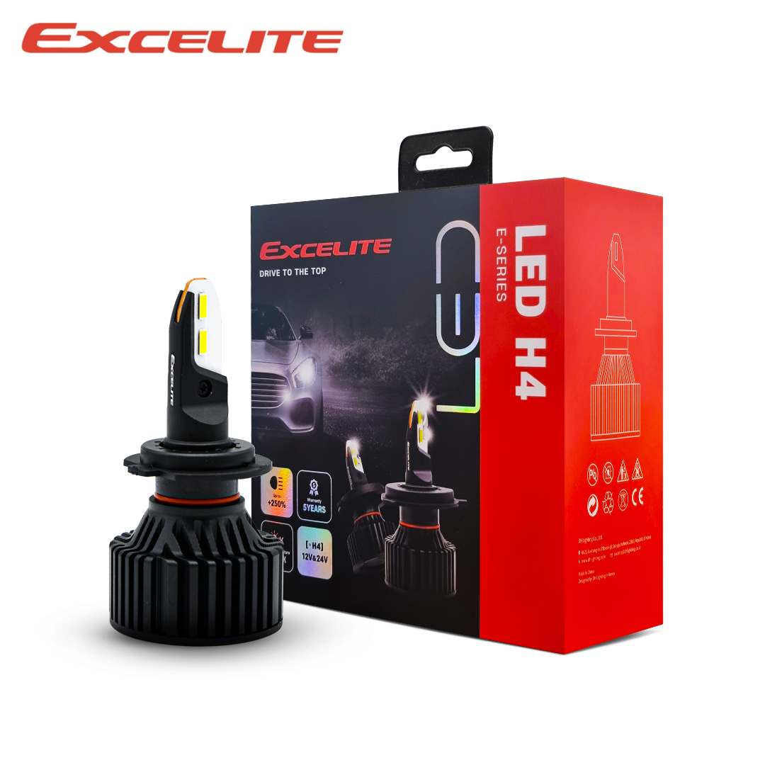엑셀라이트 E-Series H4 LED 6000K +250% 12V 24V 자동차 전조등 헤드라이트 차량 전구(2개 1세트)