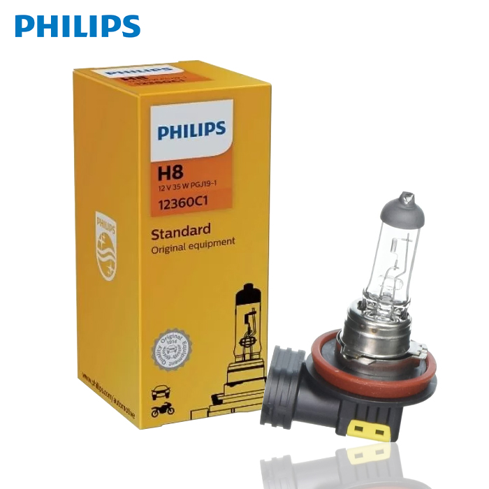 필립스 독일산 순정형 스탠다드 H8 할로겐 안개등 자동차 전구 12360C1 12V 35W PGJ19-1