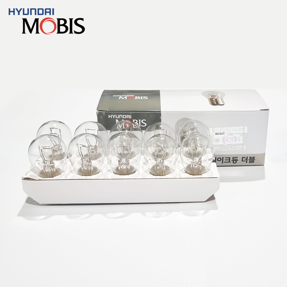 현대모비스 더블전구 투명 12V 27/8W 10개 세트 브레이크전구등 후미등 후진등